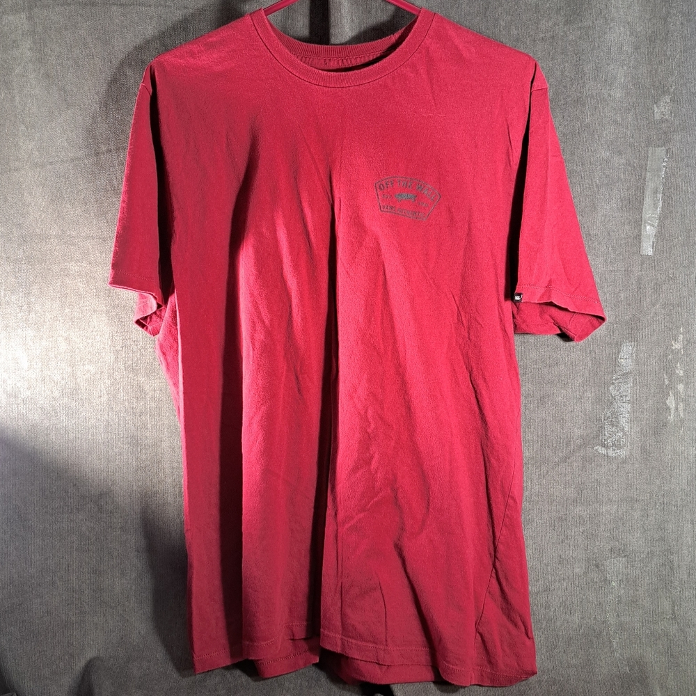 Vans Off The Wall Dark Red Graphic Logo Tee VG- XL
